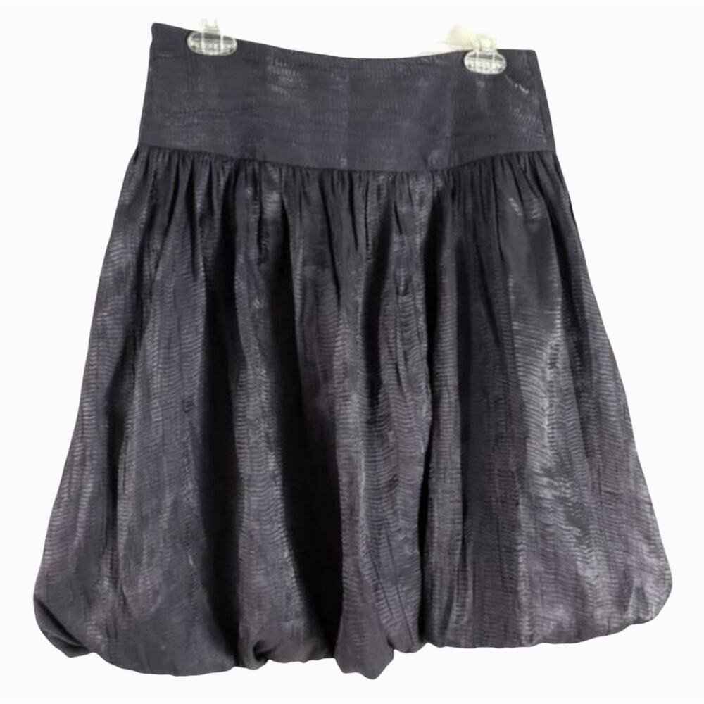 Lillie Rubin Skirt NEW High Waist Bubble Hem Party Cocktail Crinkle Gray 6